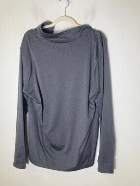 Vansport Navy Charcoal Gray Long Sleeve Performance Style Shirt Sz L